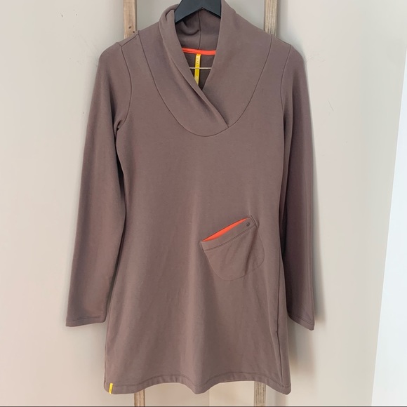 Lole Dresses & Skirts - Lole Sporty Stretch Calm Sweatshirt Dress Taupe/Orange Size Small